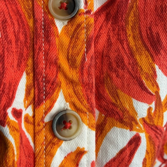 Maeve by Anthropologie Button up Banana Grove Denim Midi A-Line Skirt Orange 4 - Picture 13 of 13